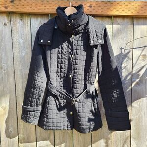 Women’s Marc New York Andrew Marc Black Quilted Hooded Coat Jacket